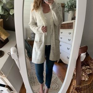 Show Me Your MuMu cozy cardigan w/ faux fur collar
